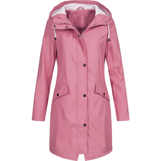 Dames Regenjas met Capuchon en Waterdichte Bescherming Roze