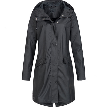 Dames Regenjas met Capuchon en Waterdichte Bescherming Zwart