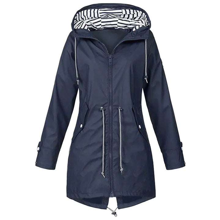 Dames Regenjas met Capuchon voor Buitenactiviteiten Marineblauw