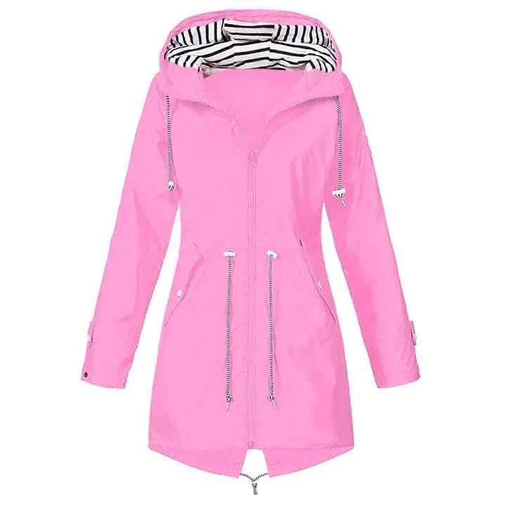 Dames Regenjas met Capuchon voor Buitenactiviteiten Roze