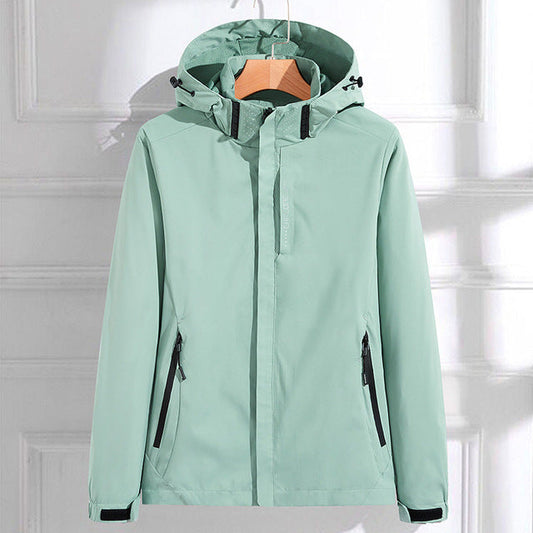 Dames Regenjas met Capuchon En Waterdicht Materiaal Lichtgroen