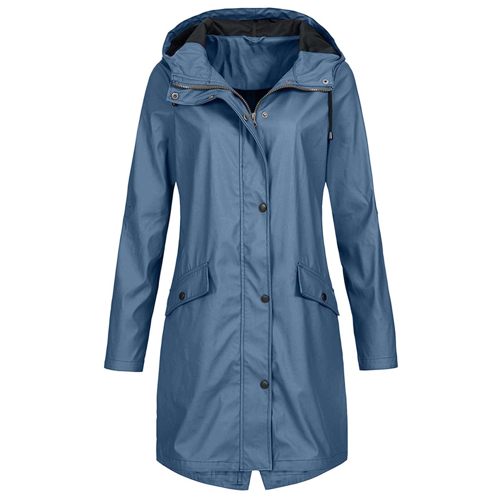 Dames Regenjas met Lange Mouwen en Winddichte Bescherming Blauw