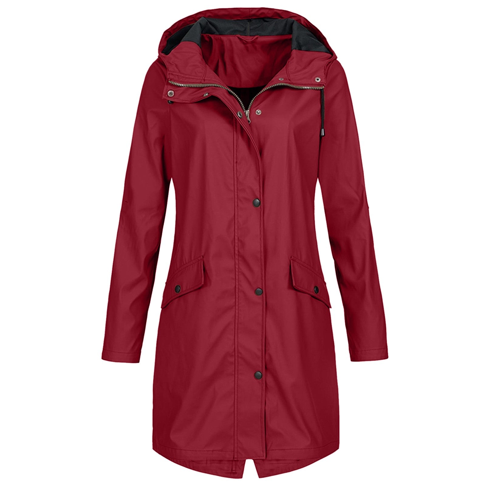 Dames Regenjas met Lange Mouwen en Winddichte Bescherming Rood