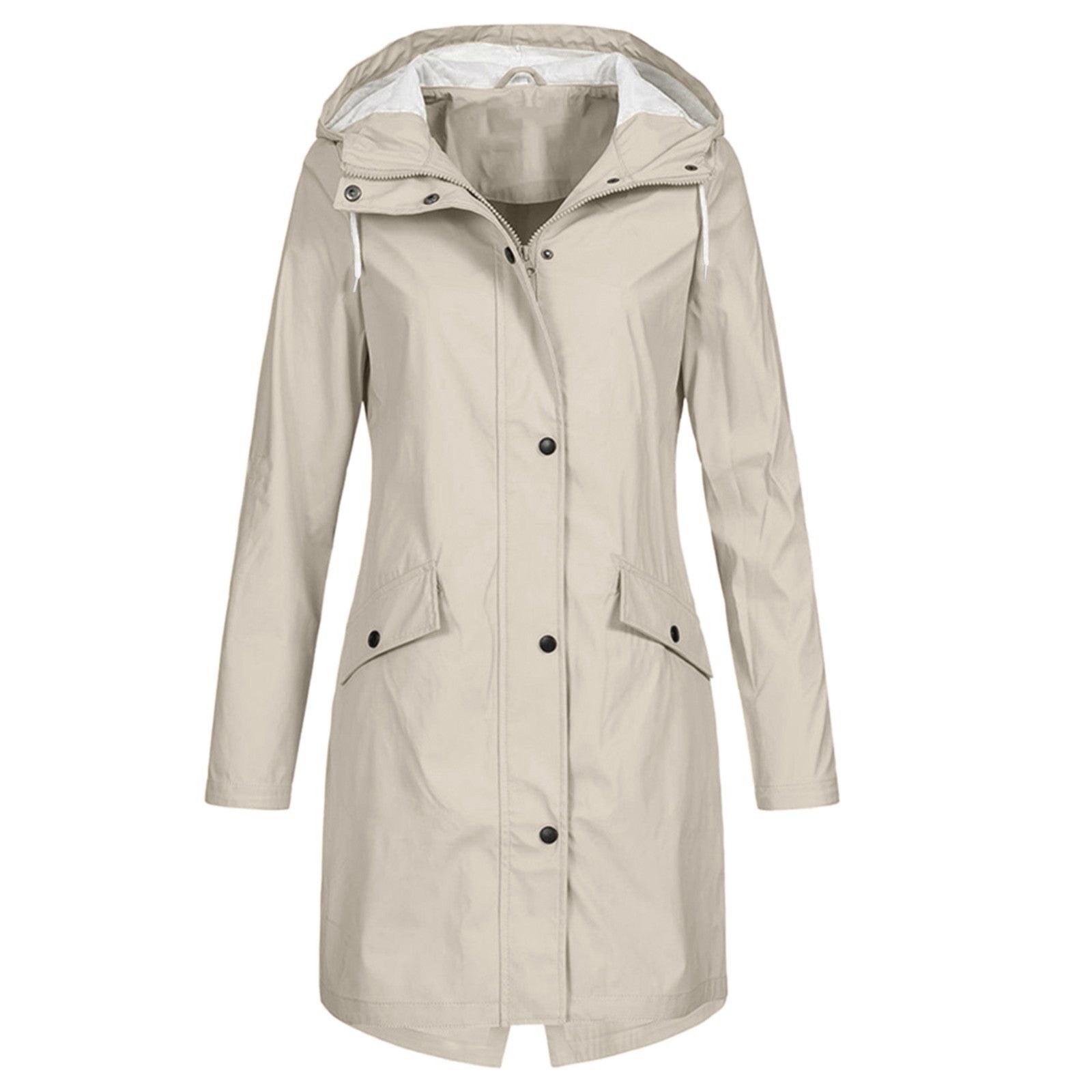 Dames Regenjas met Lange Mouwen en Winddichte Bescherming Beige