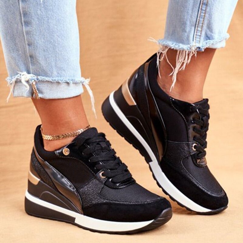 Dames Sneakers met Gouden Accenten
