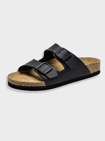 Dames Sandalen met Stevige Zool en Gespen Zwart
