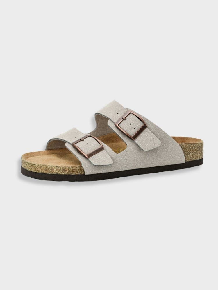 Dames Sandalen met Stevige Zool en Gespen Grijs