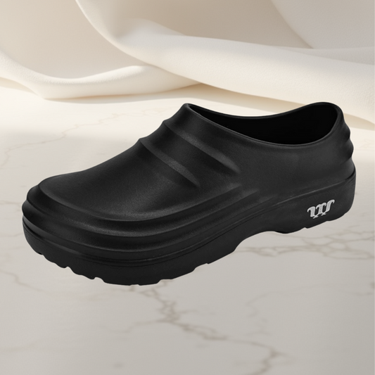 Dames Schoenen Instappers met Schokabsorberende Zool en Antislip Grip Zwart
