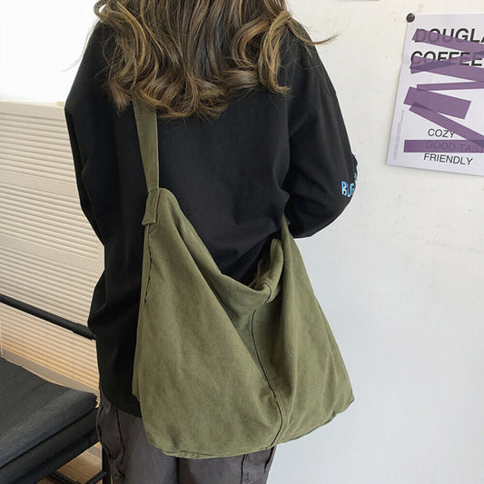 Dames Oversized Schoudertas Olijfgroen