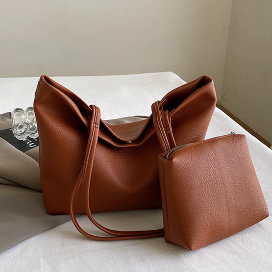 Dames Schoudertas Met Pouch Bruin