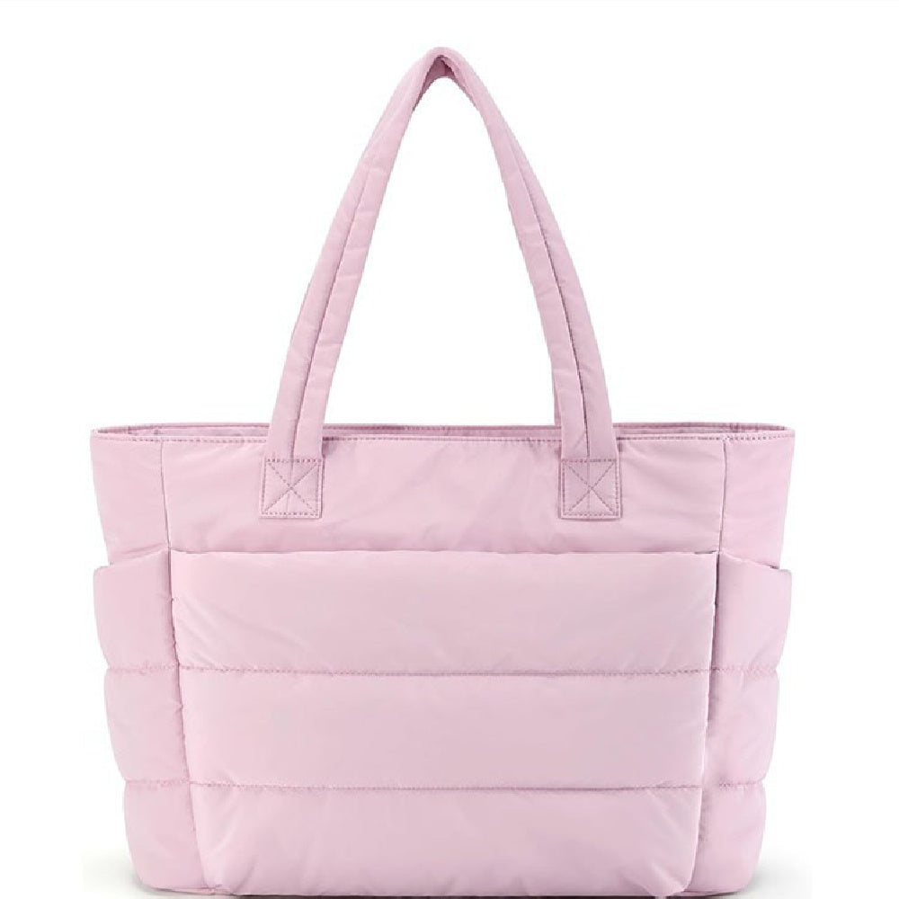 Dames Schoudertas met Puffer-Look Gewatteerd Roze