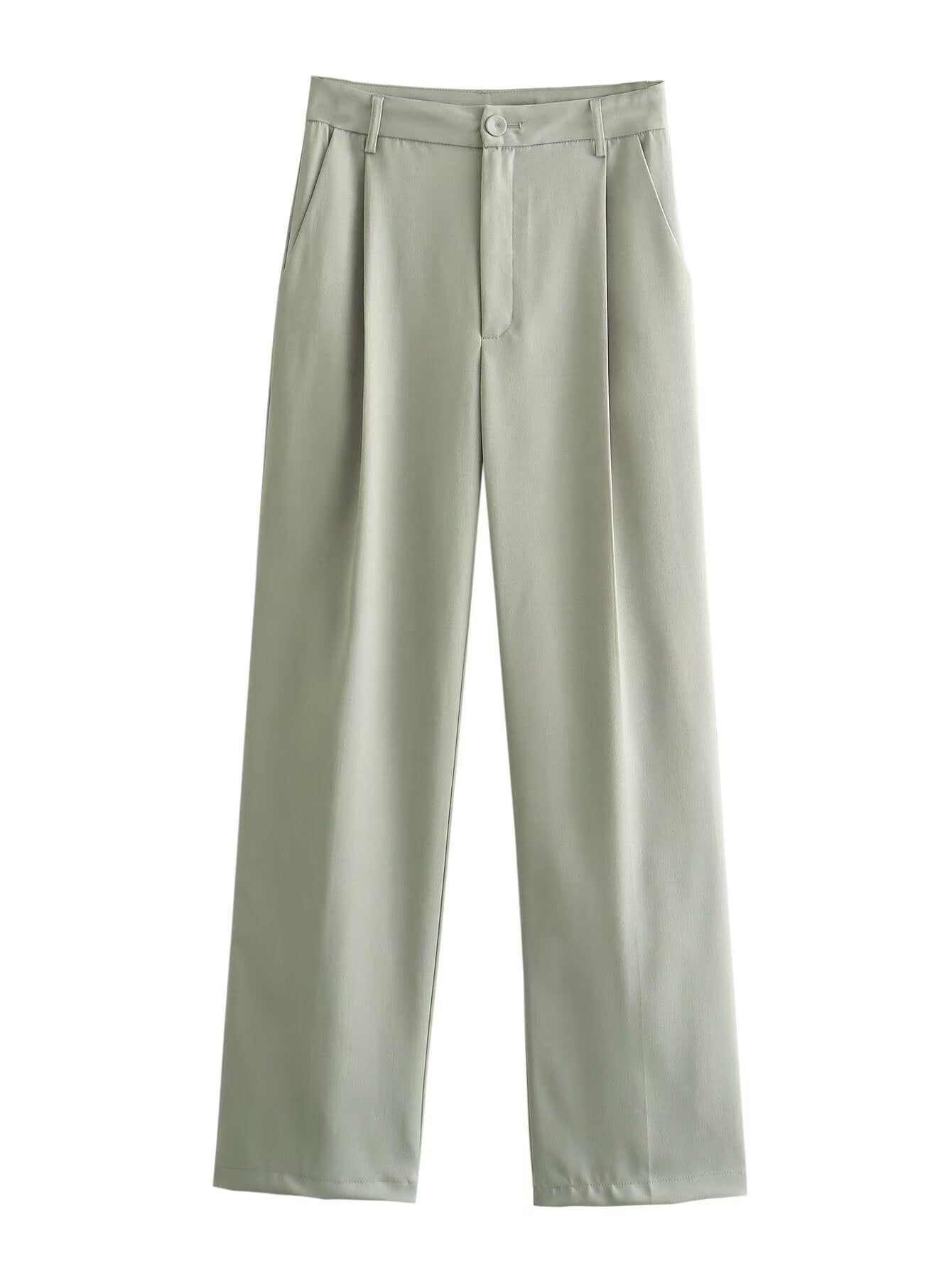Dames Kledingset Tussenjas met Borstzakken en Wijde Pantalon