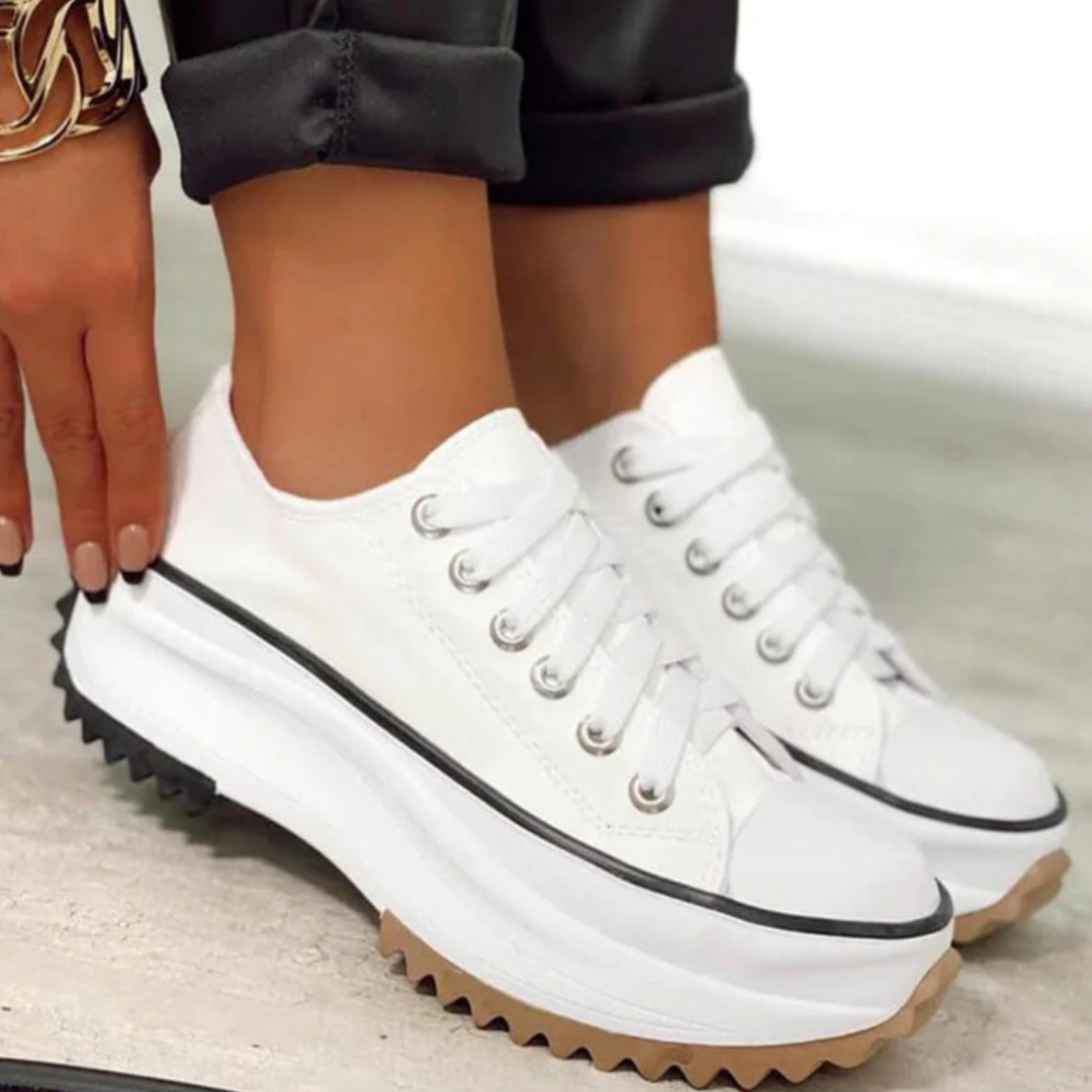 Dames Sneakers met Slip-On Ontwerp en Plateauzool Wit