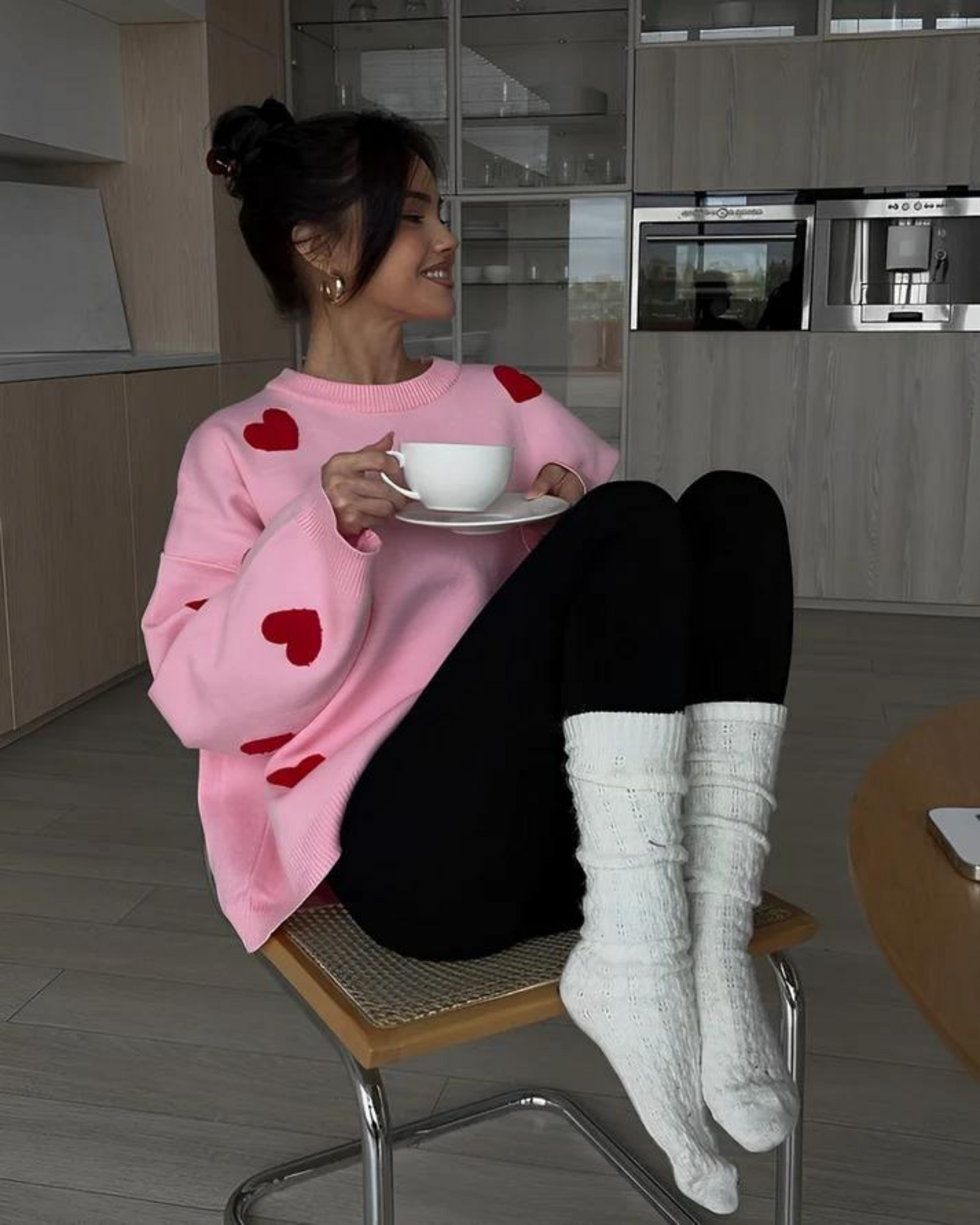 Dames Oversized Sweater met Hartjes