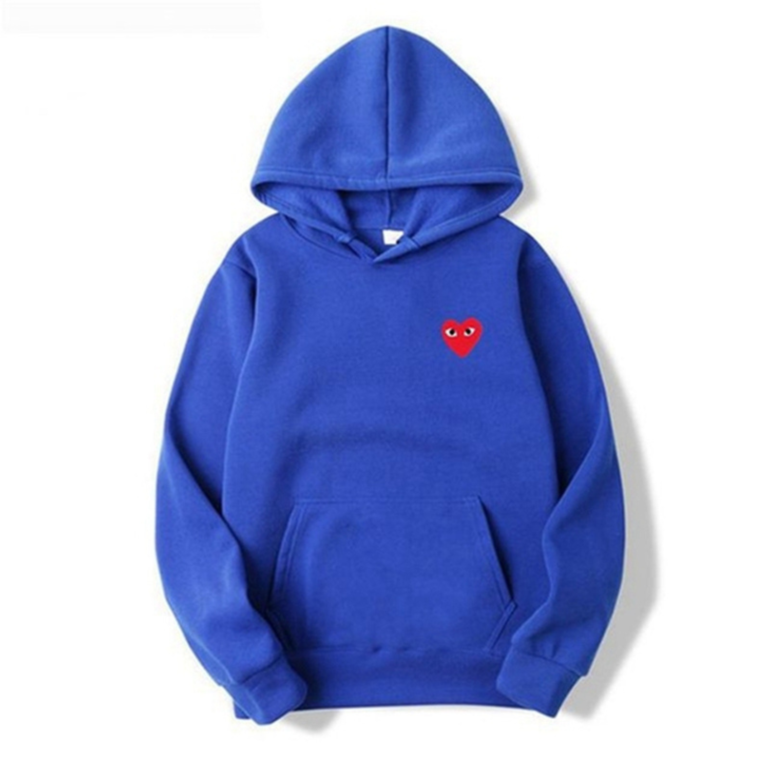 Dames Hoodie met Hartontwerp en Buikzakken Blauw