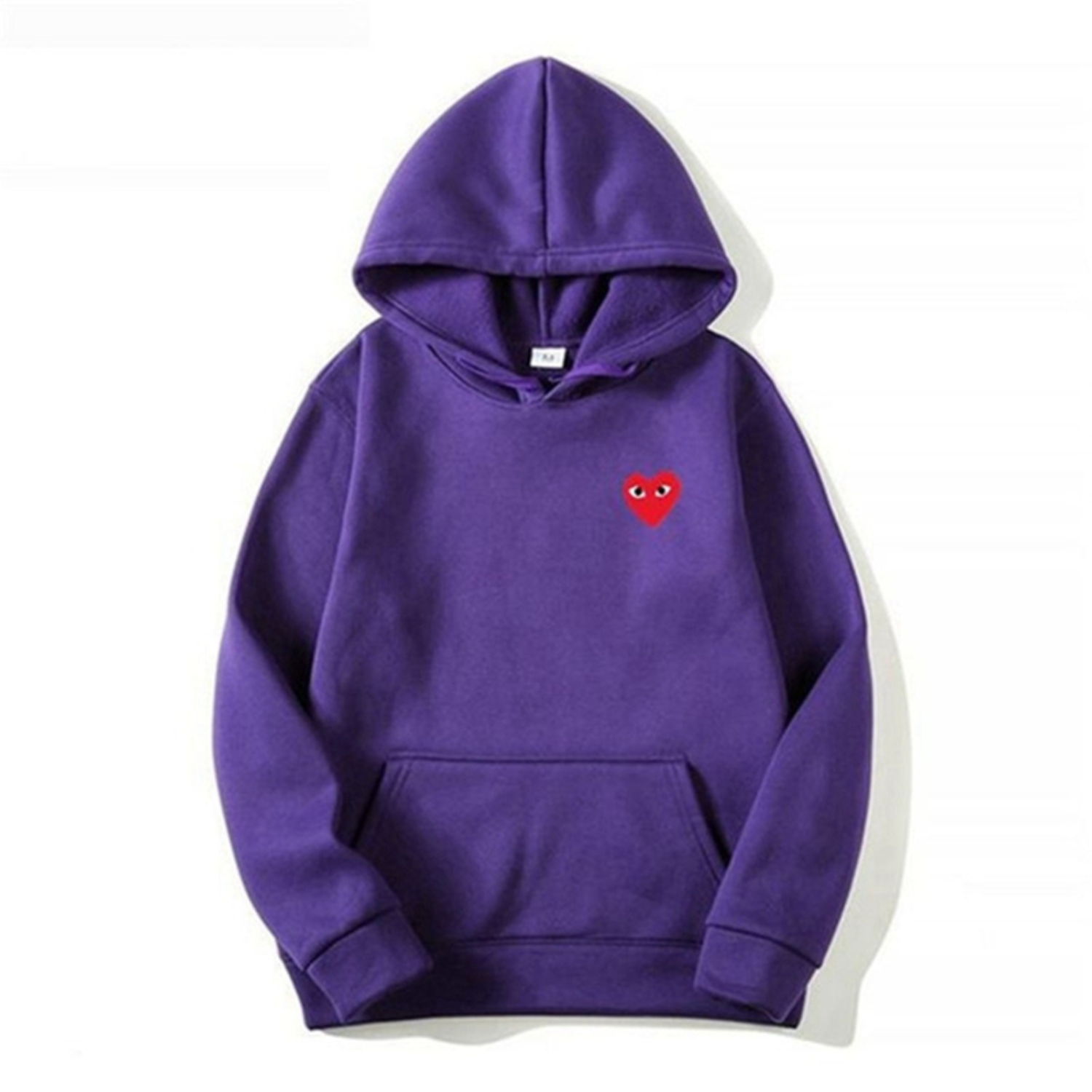 Dames Hoodie met Hartontwerp en Buikzakken Paars