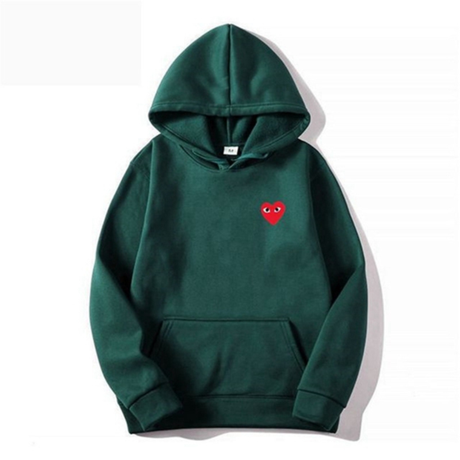 Dames Hoodie met Hartontwerp en Buikzakken Groen