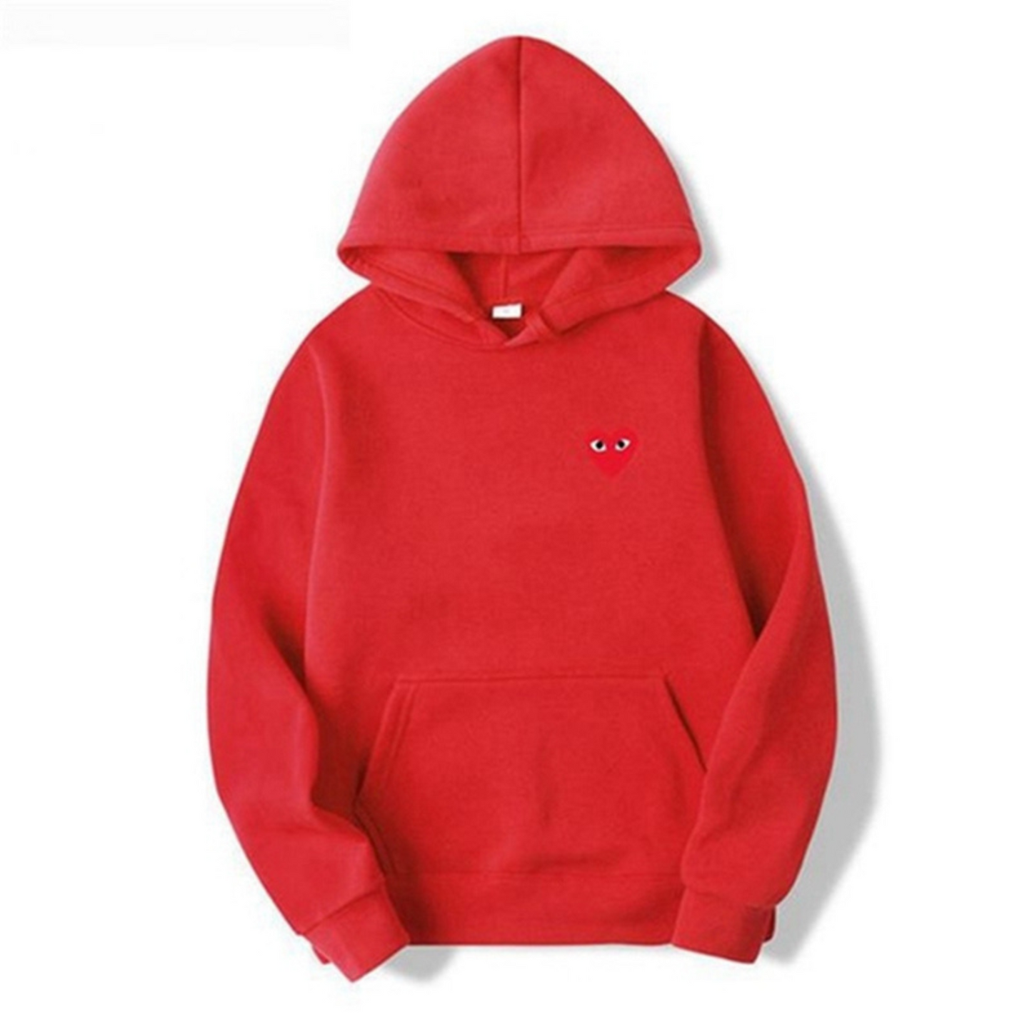 Dames Hoodie met Hartontwerp en Buikzakken Rood