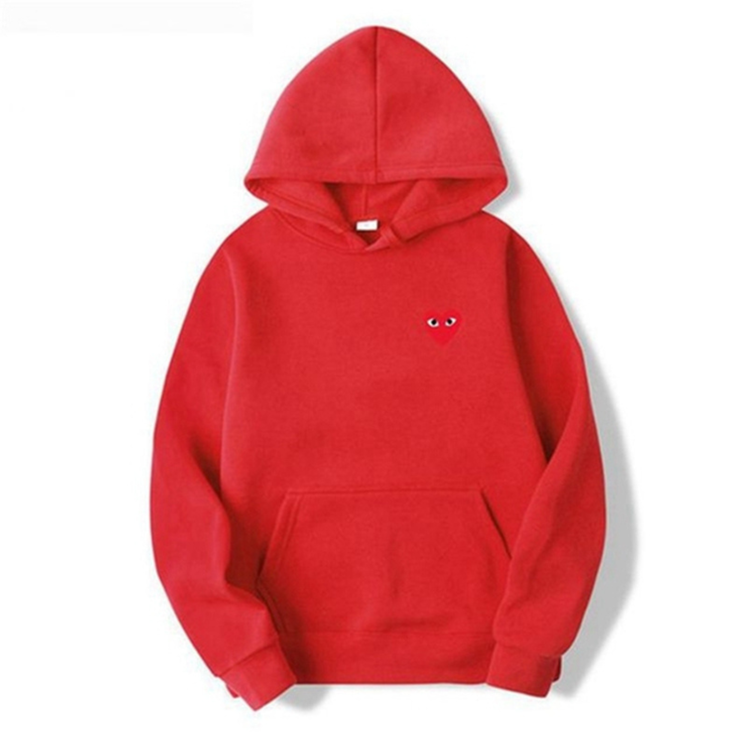 Dames Hoodie met Hartontwerp en Buikzakken Rood