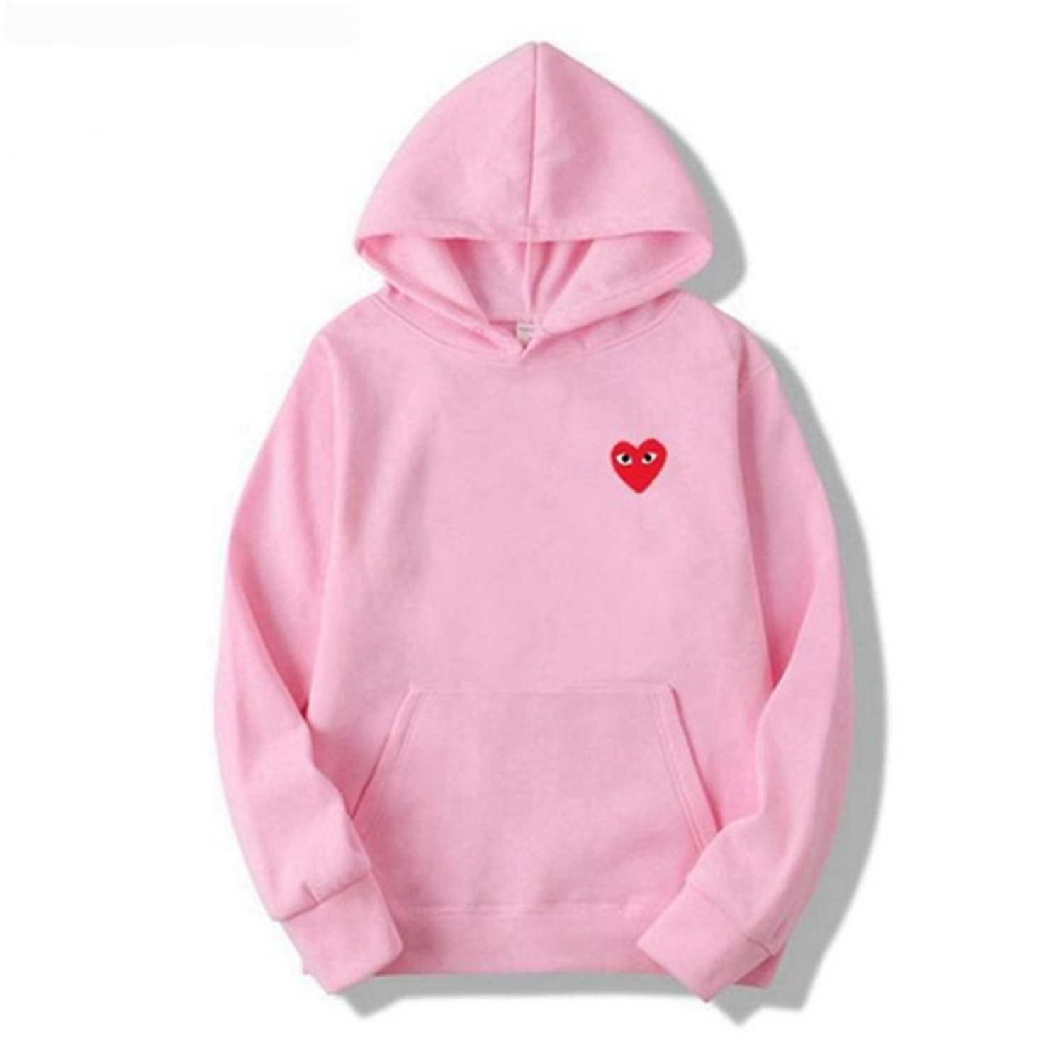 Dames Hoodie met Hartontwerp en Buikzakken Roze