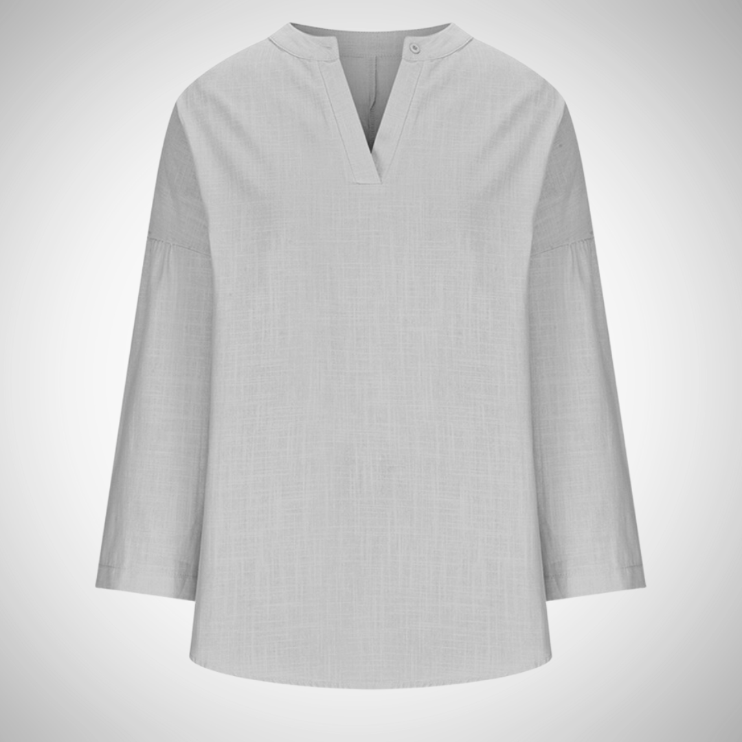 Dames Shirt Losse Pasvorm Lange Mouwen Katoen