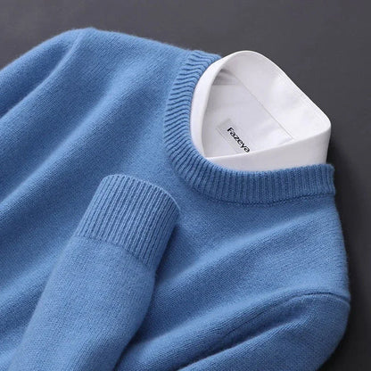 Heren Gebreide Trui - Casual Pullover met Ronde Hals