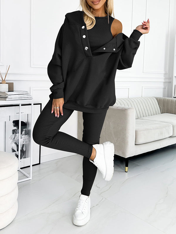 Dames Jogging Huispak Loungewear met Hoodie en Legging