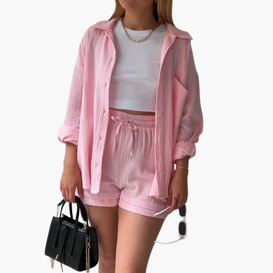 Dames Tweedelige Set Lichtgewicht Ademend Materiaal Lila