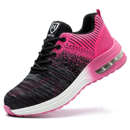 Dames Veiligheidsschoenen S3 met Stalen Neus en Tussenzool Zwart Roze