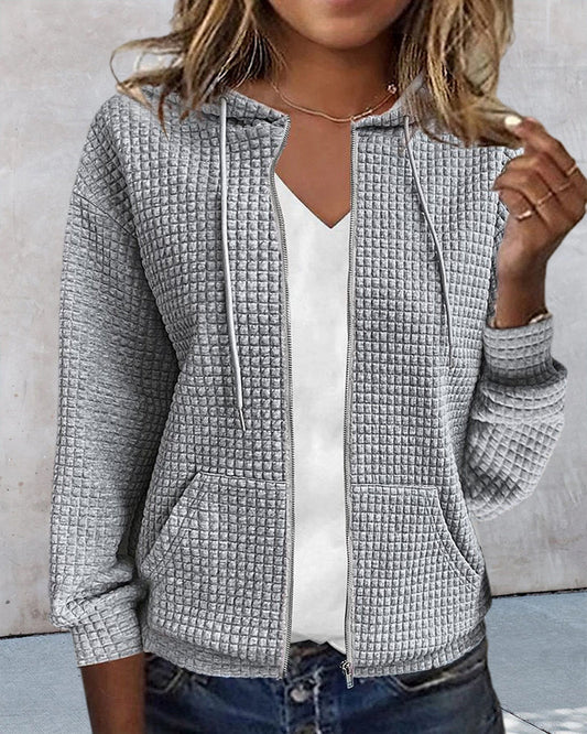 Dames Vest met Lange Mouwen en Functionele Zakken Grijs