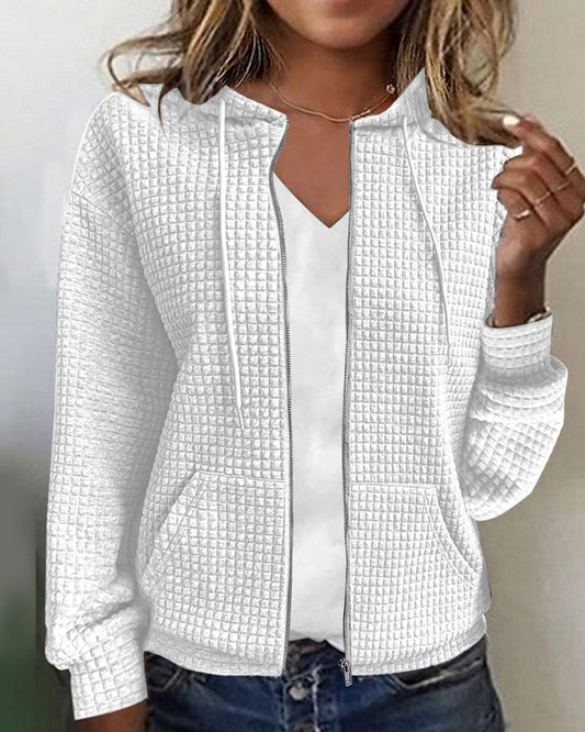 Dames Vest met Lange Mouwen en Functionele Zakken Wit