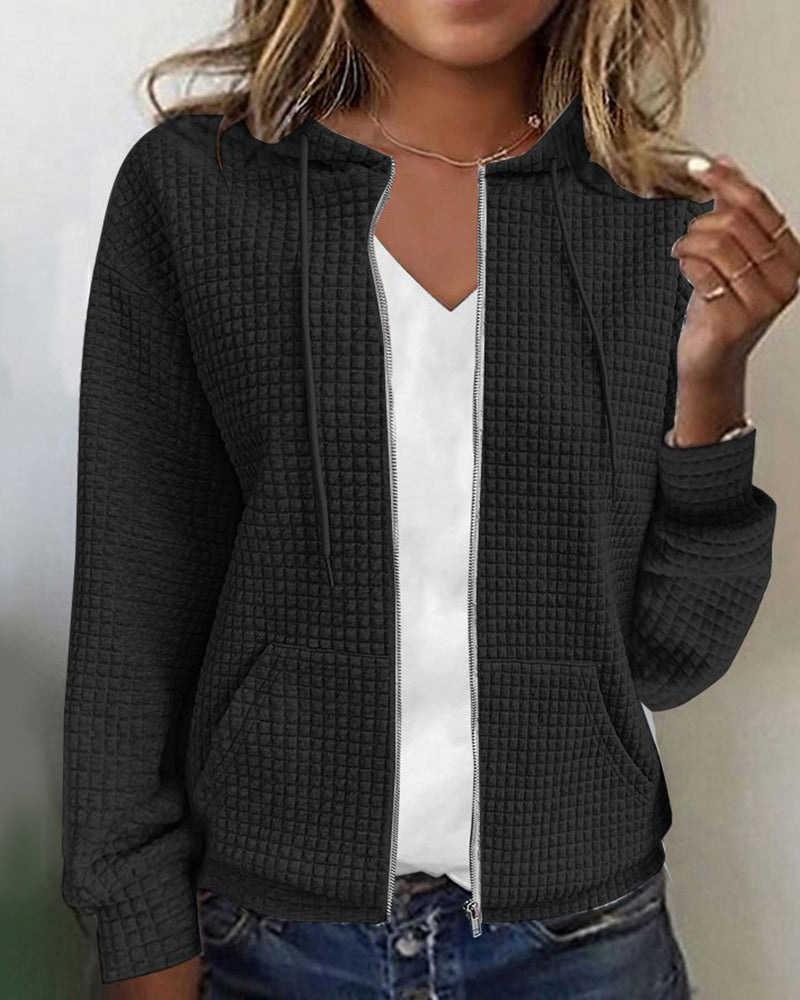 Dames Vest met Lange Mouwen en Functionele Zakken Zwart