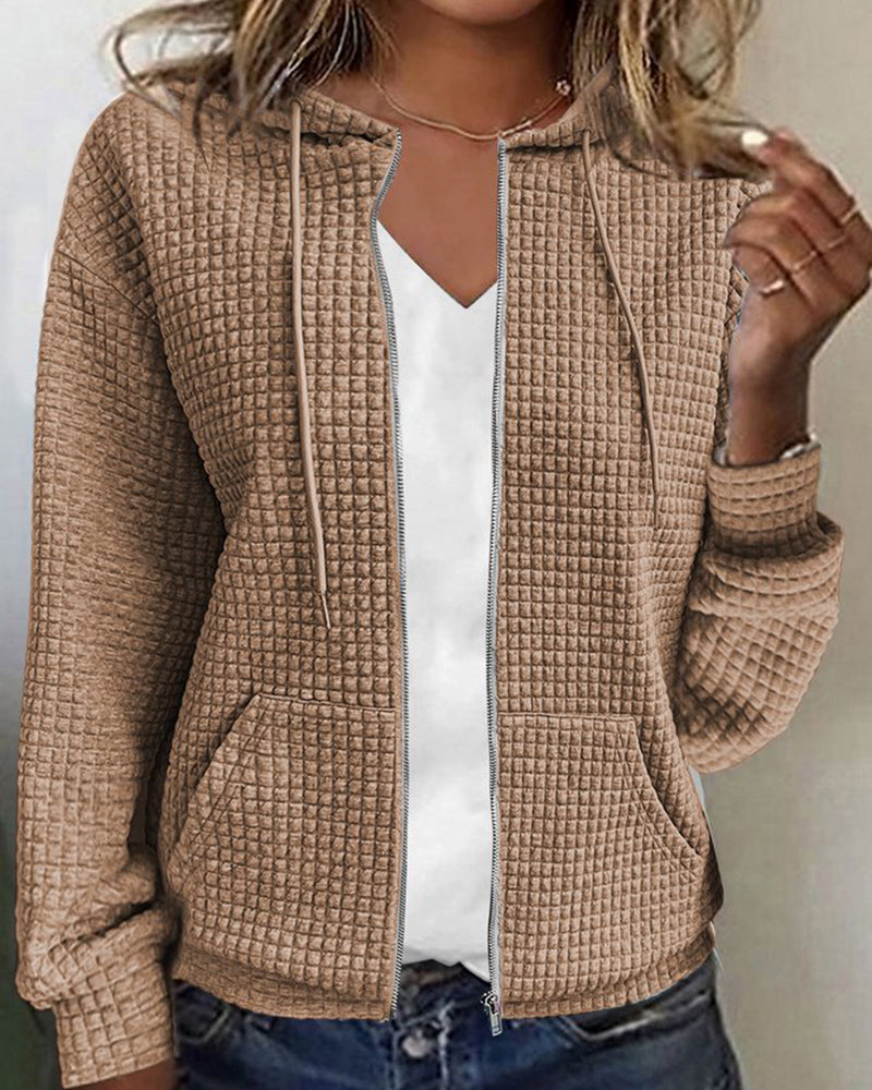 Dames Vest met Lange Mouwen en Functionele Zakken Khaki
