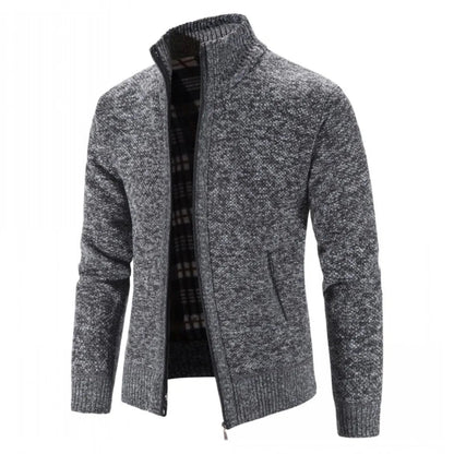 Heren Gebreid Vest met Ritssluiting en Standkraag