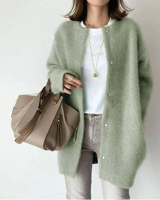Dames Lang Cardigan Vest Groen