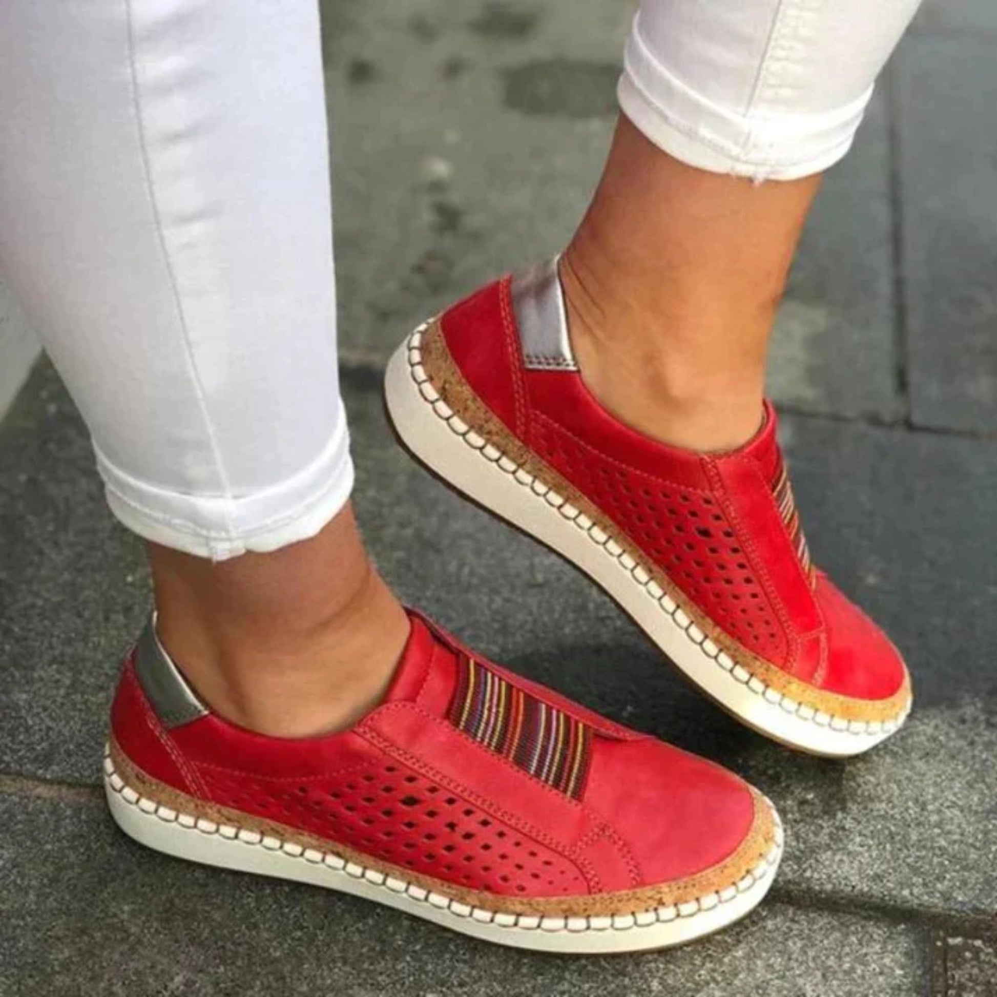 Dames Wandelschoenen met Ergonomische Ondersteuning Rood