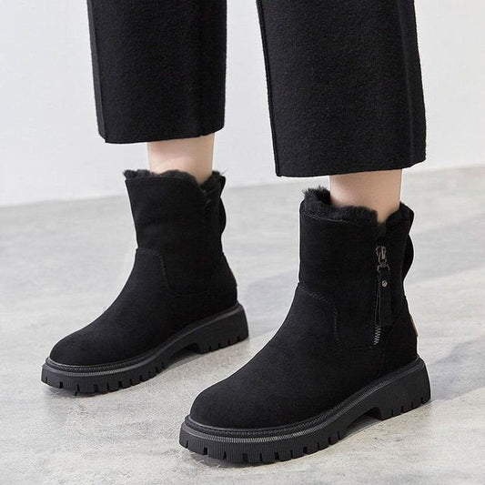 Dames Winterboots met Fleece Voering en Waterdichte Buitenkant Zwart