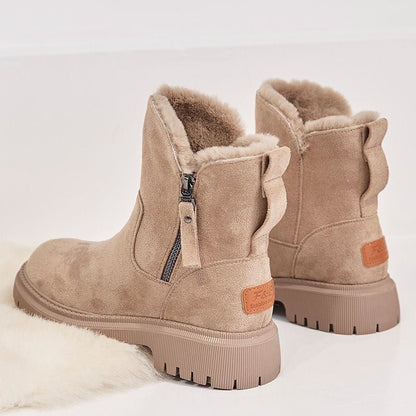 Dames Winterboots met Fleece Voering en Waterdichte Buitenkant Abrikoos