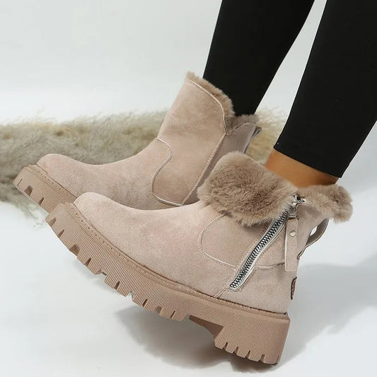 Dames Winterboots Enkelhoogte met Hoge Zool en Zachte Voering