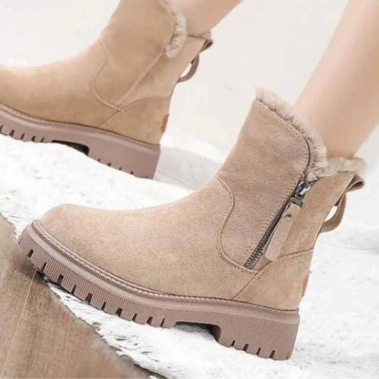 Dames Winterboots Enkelhoogte met Hoge Zool en Zachte Voering