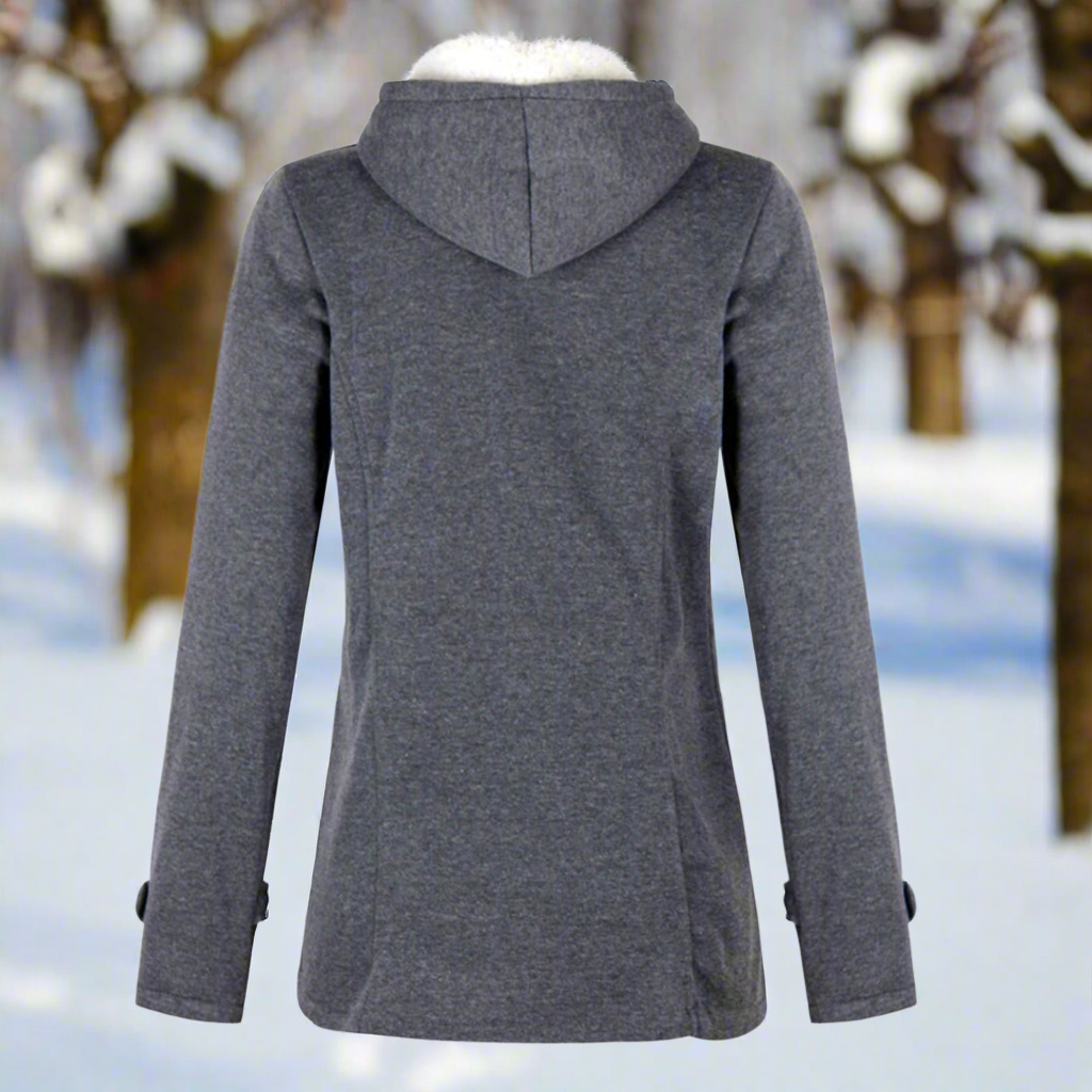 Dames Fleece Winterjas met Duffle Sluiting en Capuchon