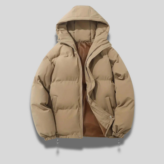 Dames Puffer Winterjas met Capuchon Khaki