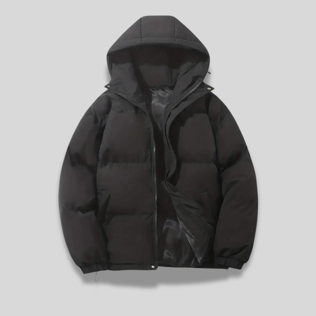Dames Puffer Winterjas met Capuchon Zwart