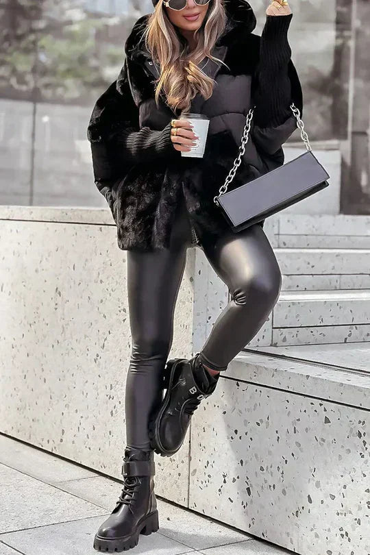 Dames Winterjas Oversized met Capuchon en Lange Mouwen