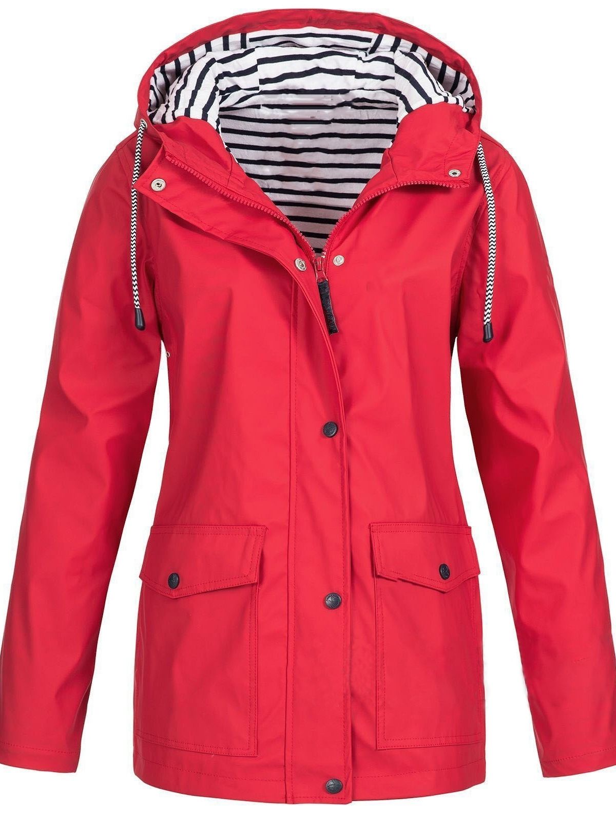 Dames Winterjas met Waterdichte en Winddichte Bescherming voor Buitenactiviteiten Rood