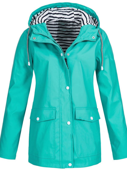 Dames Winterjas met Waterdichte en Winddichte Bescherming voor Buitenactiviteiten Tiffanyblauw