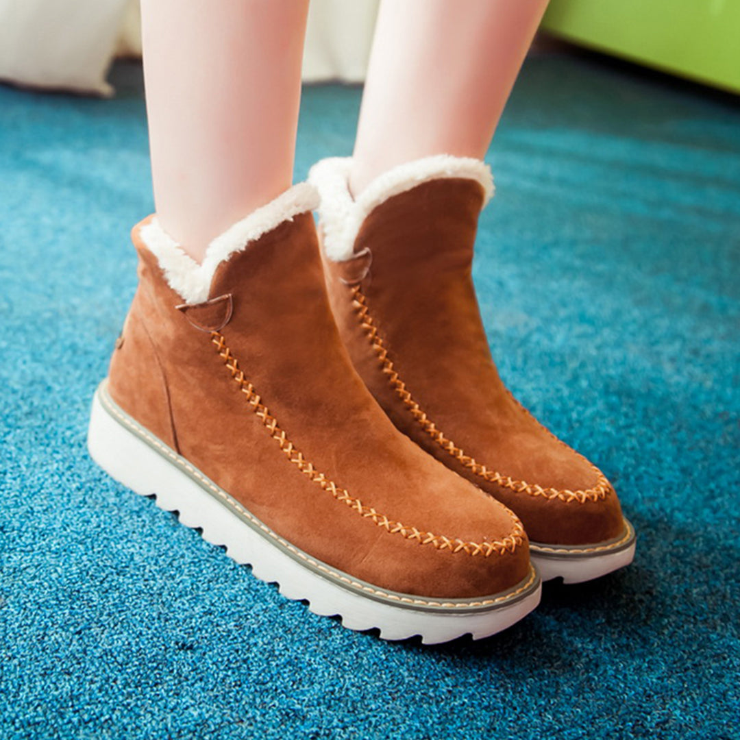 Dames Winterlaarzen met Antislip Zool en Fleece Bruin