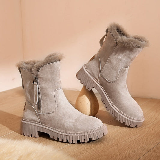 Dames Winterlaarzen Met Warme Voering En Antislipzool Abrikoos