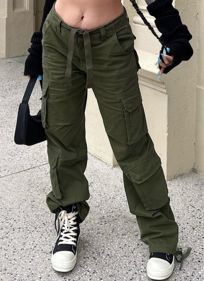 Dames Wide Leg Broek met Loose Fit en Wijde Pijpen Groen