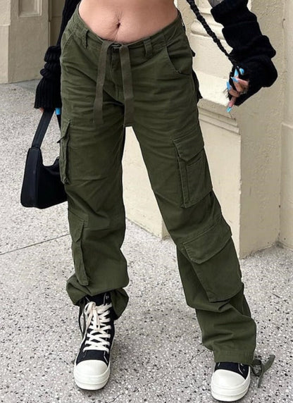 Dames Wide Leg Broek met Loose Fit en Wijde Pijpen Groen